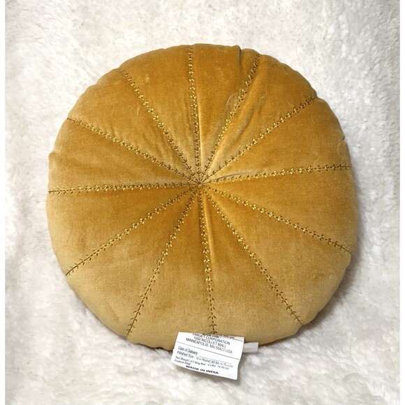 16” Round Velvet Quilted Decorative Throw Pillow - Light Brown - Threshold - Picture 1 of 5